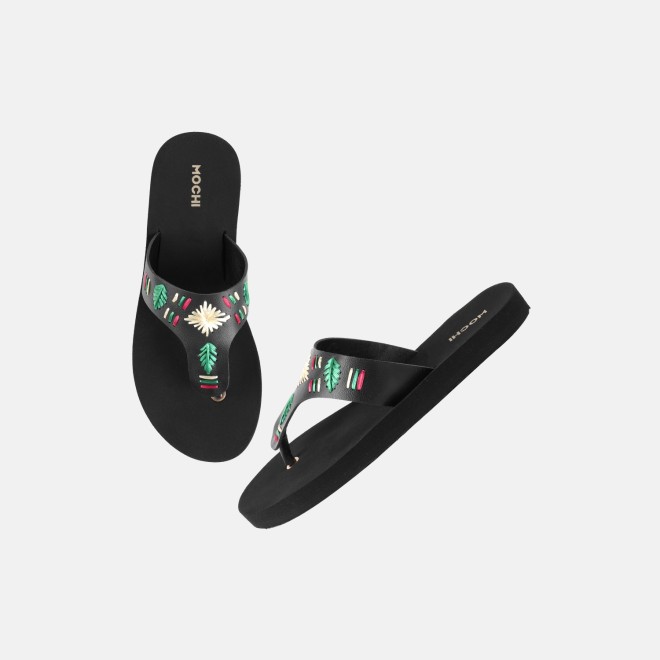 Mochi Women Black Casual Slippers (SKU: 32-1639-11-36)