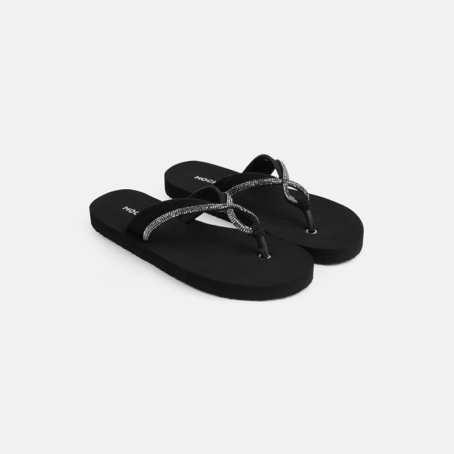 Mochi Women Black Casual Slippers (SKU: 32-1641-11-36)