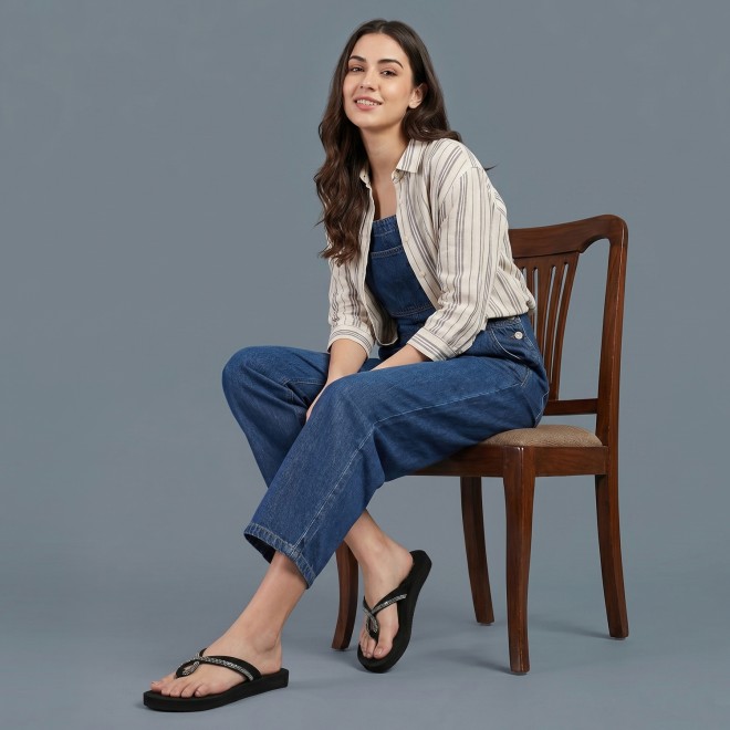 Mochi Women Black Casual Slippers (SKU: 32-1641-11-36)