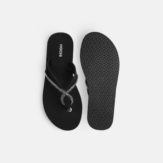 Mochi Women Black Casual Slippers (SKU: 32-1641-11-36)