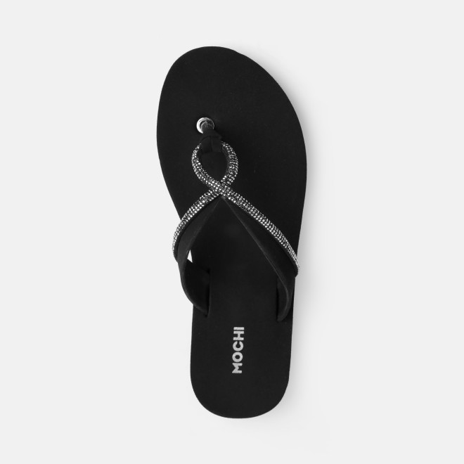 Mochi Women Black Casual Slippers (SKU: 32-1641-11-36)
