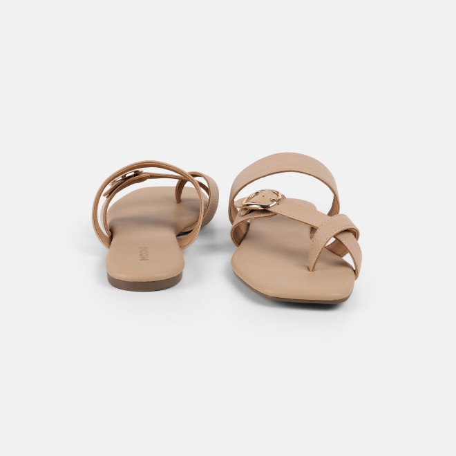 Mochi Women Beige Casual Slip Ons (SKU: 32-1658-20-36)