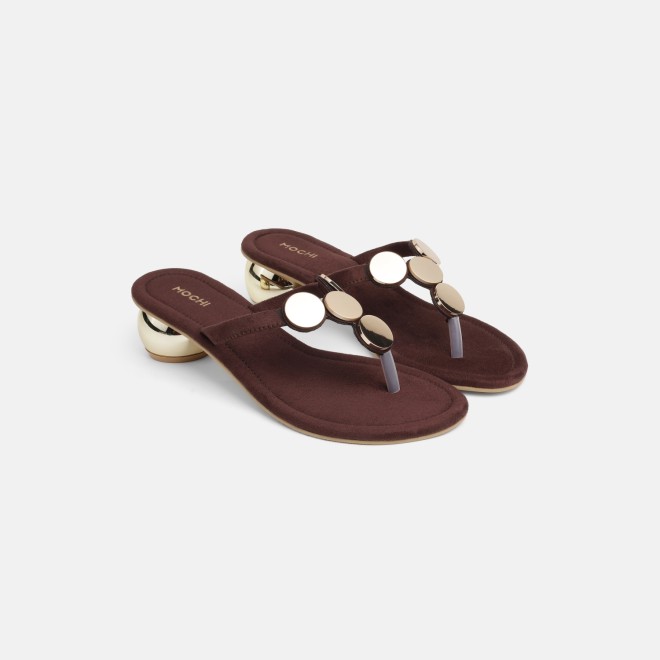 Mochi Women Brown Casual Slip Ons (SKU: 32-1675-12-36)