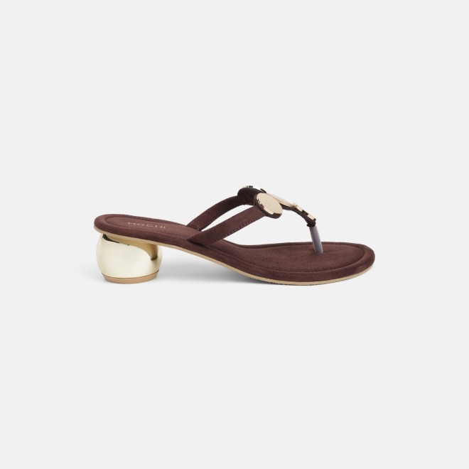 Mochi Women Brown Casual Slip Ons (SKU: 32-1675-12-36)