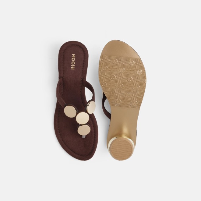 Mochi Women Brown Casual Slip Ons (SKU: 32-1675-12-36)
