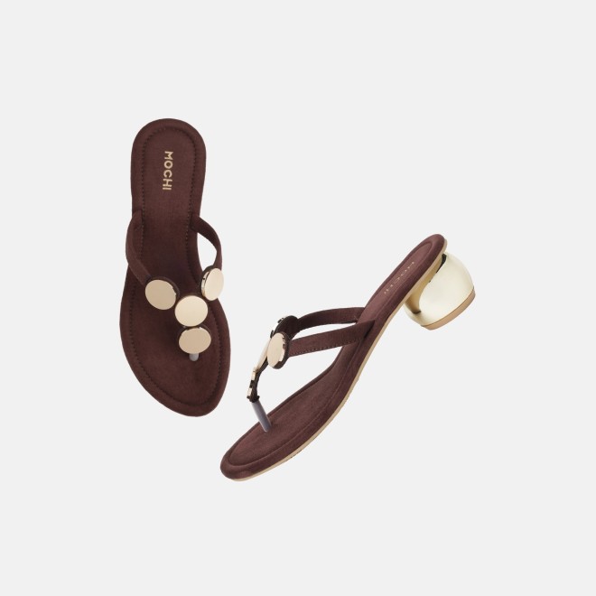 Mochi Women Brown Casual Slip Ons (SKU: 32-1675-12-36)