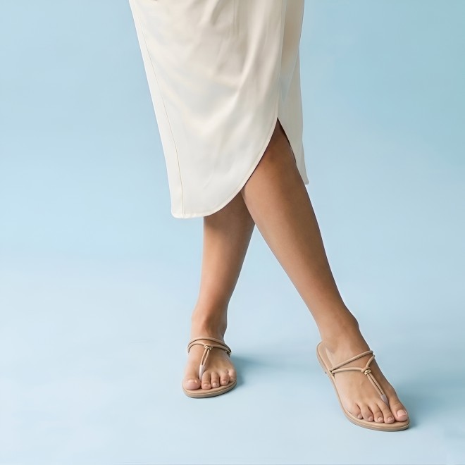 Mochi Women Beige Casual Slippers (SKU: 32-1676-20-36)