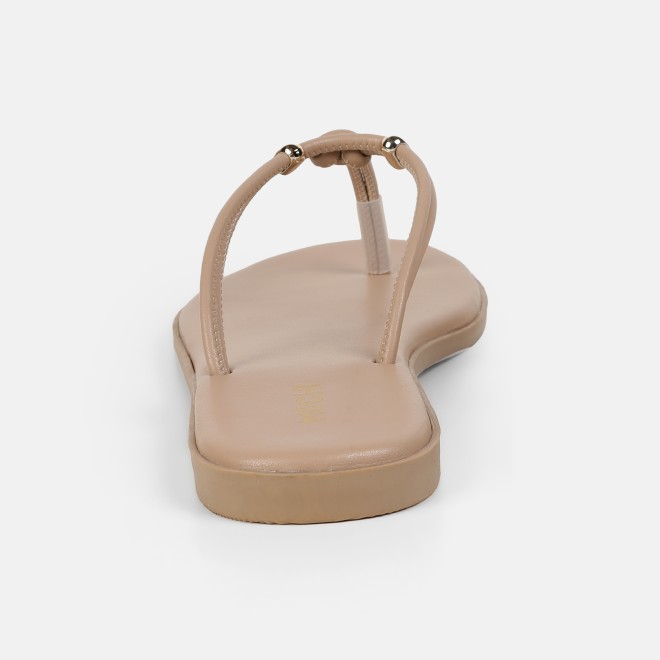 Mochi Women Beige Casual Slippers (SKU: 32-1676-20-36)