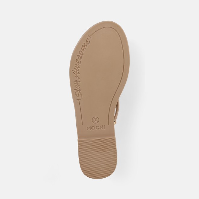 Mochi Women Beige Casual Slippers (SKU: 32-1676-20-36)