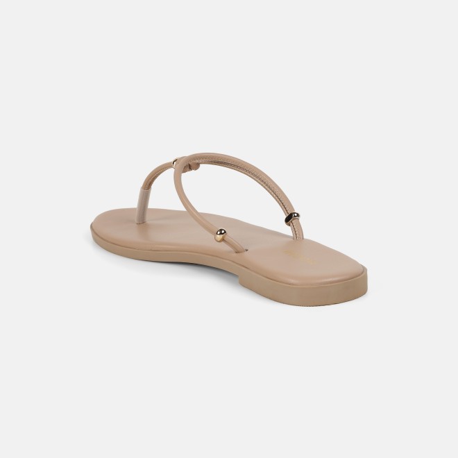 Mochi Women Beige Casual Slippers (SKU: 32-1676-20-36)