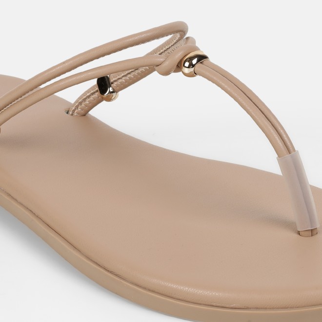 Mochi Women Beige Casual Slippers (SKU: 32-1676-20-36)