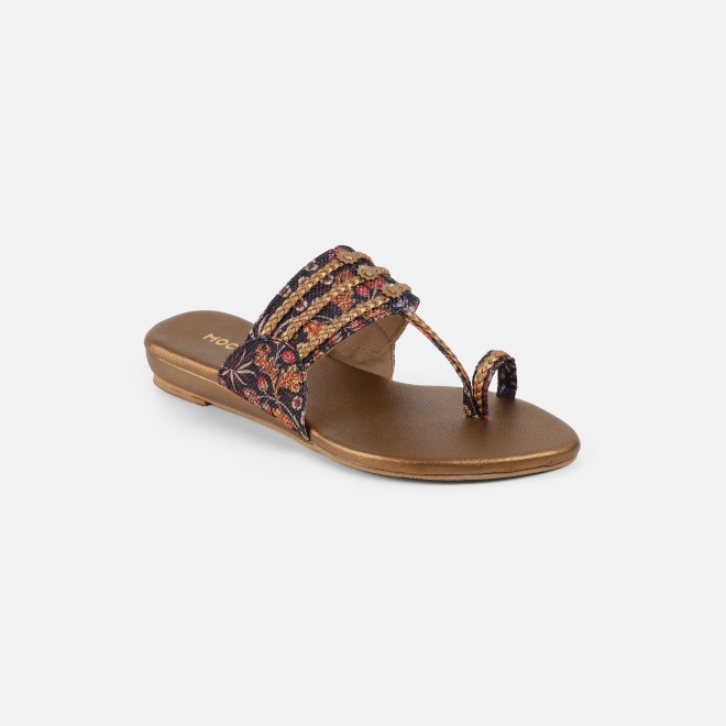 Mochi Women Black Ethnic Slip Ons (SKU: 32-1693-11-36)