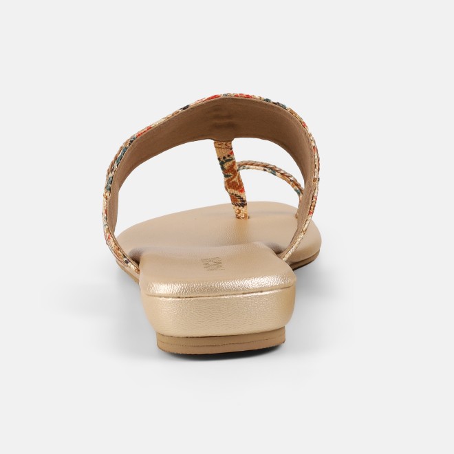 Mochi Women Beige Ethnic Slip Ons (SKU: 32-1693-20-36)