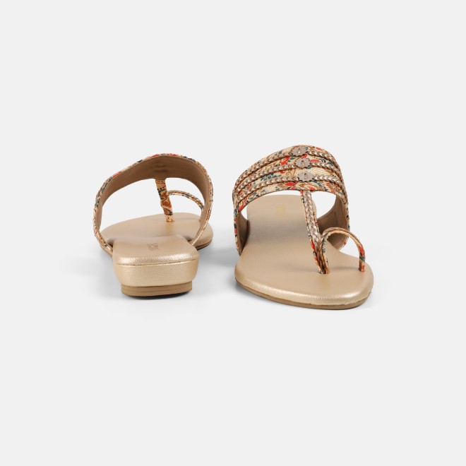 Mochi Women Beige Ethnic Slip Ons (SKU: 32-1693-20-36)