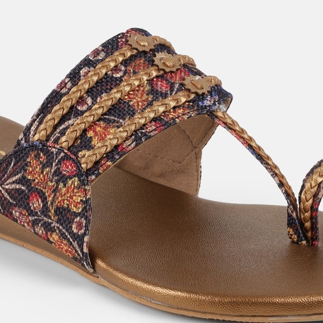 Mochi Women Black Ethnic Slip Ons (SKU: 32-1693-11-36)