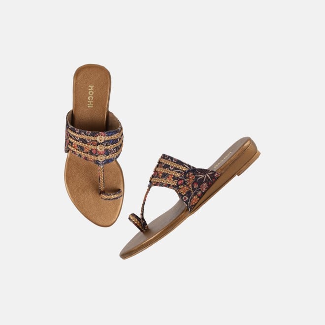 Mochi Women Black Ethnic Slip Ons (SKU: 32-1693-11-36)