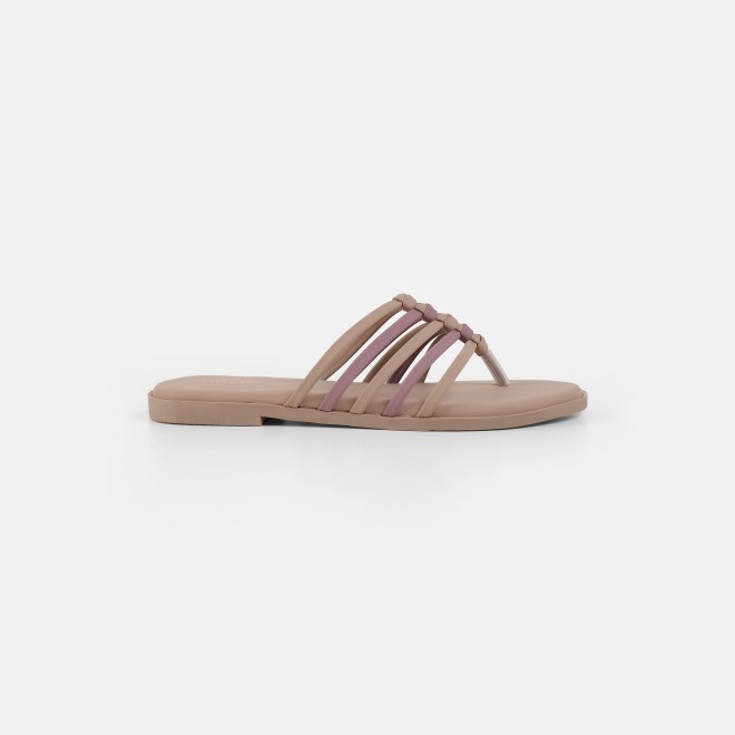 Mochi Women Beige Casual Slippers (SKU: 32-1699-20-36)
