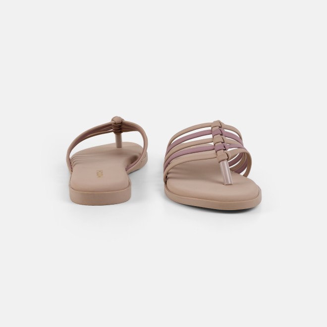 Mochi Women Beige Casual Slippers (SKU: 32-1699-20-36)