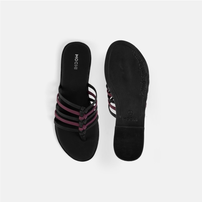 Mochi Women Black Casual Slippers (SKU: 32-1699-11-36)