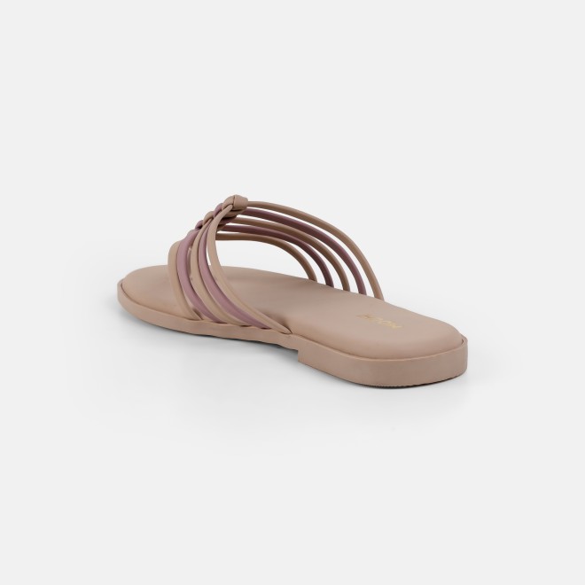 Mochi Women Beige Casual Slippers (SKU: 32-1699-20-36)