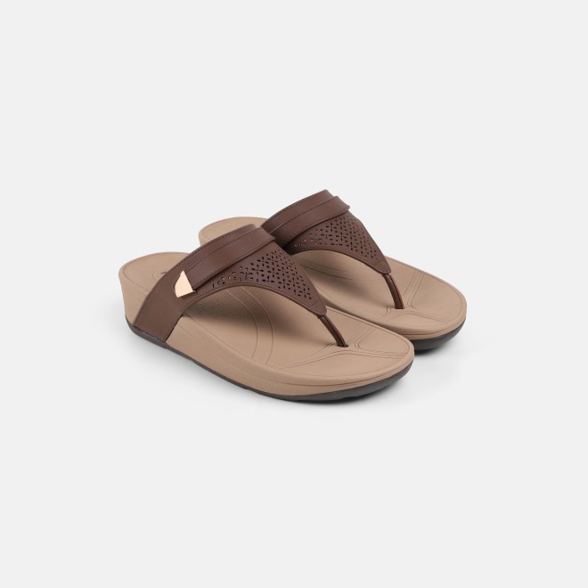 Mochi Women Brown Casual Slippers (SKU: 32-1719-12-36)
