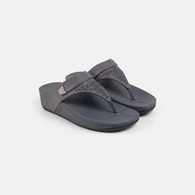Mochi Women Grey Casual Slippers (SKU: 32-1719-14-36)