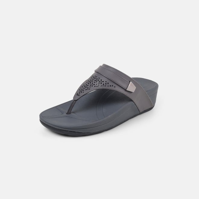 Mochi Women Grey Casual Slippers (SKU: 32-1719-14-36)