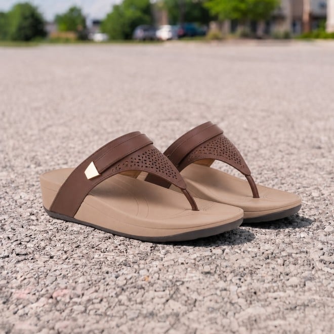 Mochi Women Brown Casual Slippers (SKU: 32-1719-12-36)