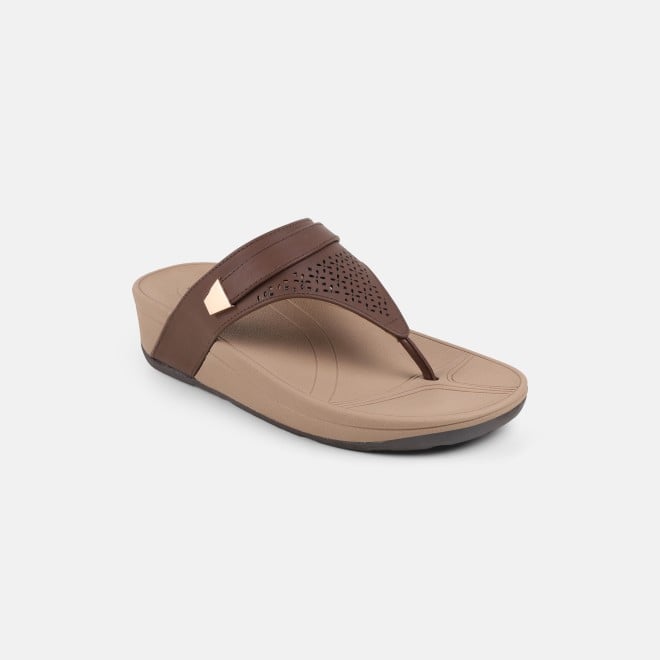 Mochi Women Brown Casual Slippers (SKU: 32-1719-12-36)