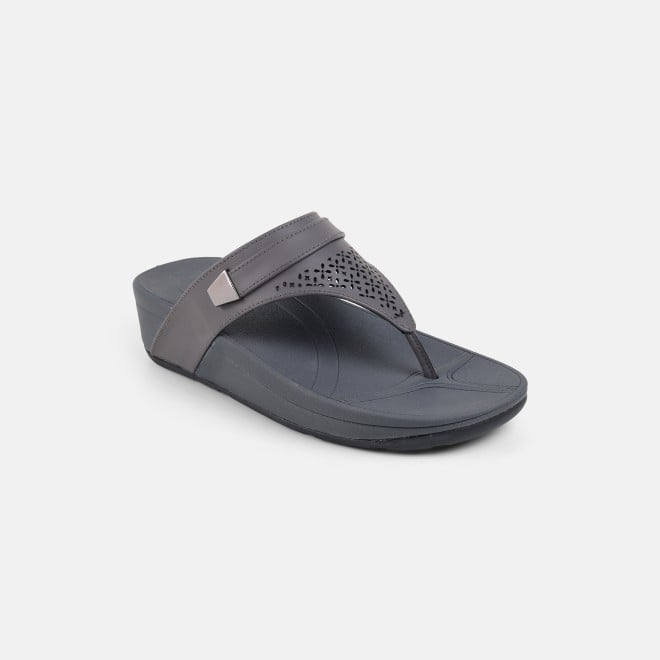 Mochi Women Grey Casual Slippers (SKU: 32-1719-14-36)