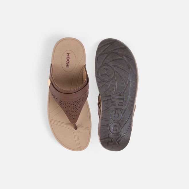 Mochi Women Brown Casual Slippers (SKU: 32-1719-12-36)