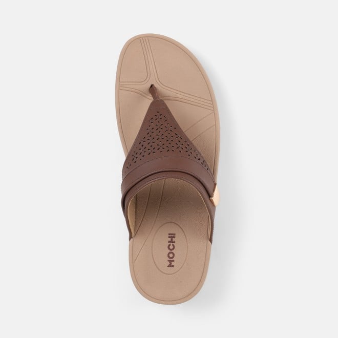 Mochi Women Brown Casual Slippers (SKU: 32-1719-12-36)