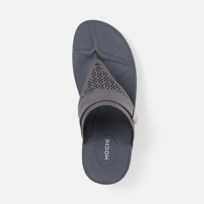 Mochi Women Grey Casual Slippers (SKU: 32-1719-14-36)