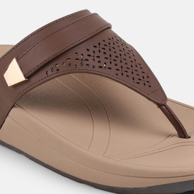 Mochi Women Brown Casual Slippers (SKU: 32-1719-12-36)