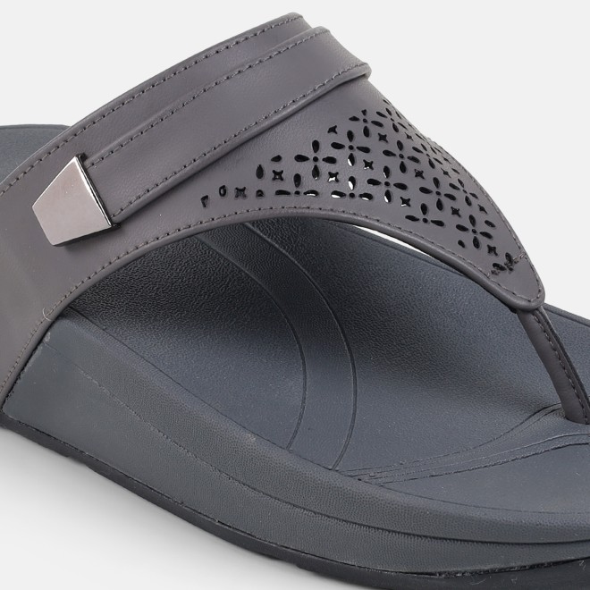 Mochi Women Grey Casual Slippers (SKU: 32-1719-14-36)