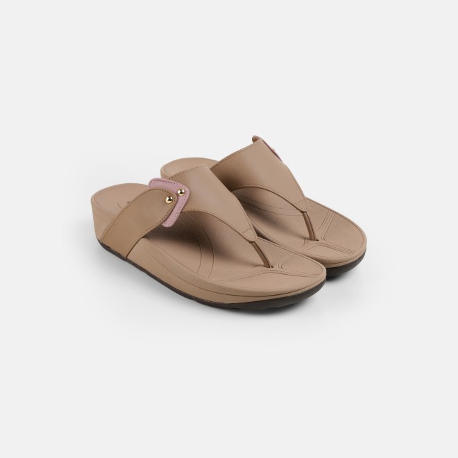 Mochi Women Beige Casual Slippers (SKU: 32-1721-20-36)
