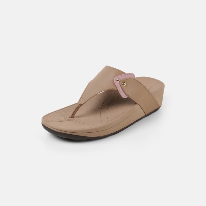 Mochi Women Beige Casual Slippers (SKU: 32-1721-20-36)