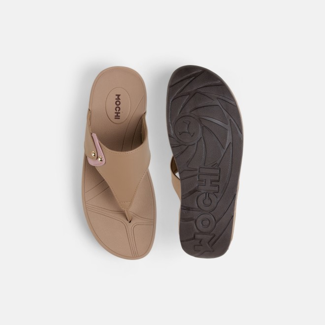Mochi Women Beige Casual Slippers (SKU: 32-1721-20-36)