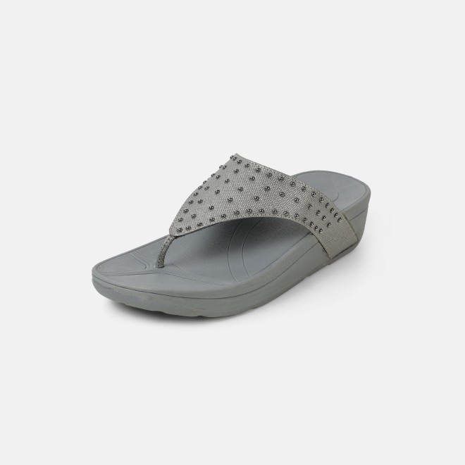 Mochi Women Gun-metal Casual Slippers (SKU: 32-1730-29-36)