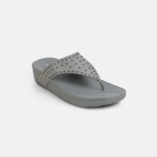 Mochi Women Gun-metal Casual Slippers (SKU: 32-1730-29-36)