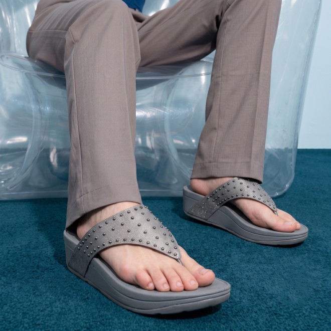 Mochi Women Gun-metal Casual Slippers (SKU: 32-1730-29-36)