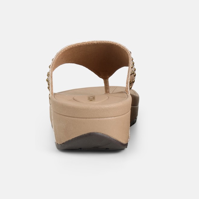 Mochi Women Gold Casual Slippers (SKU: 32-1730-15-36)