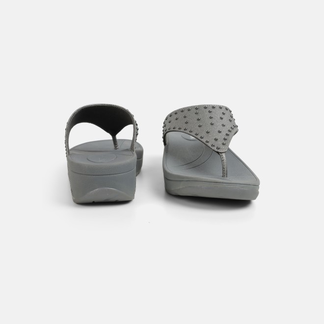 Mochi Women Gun-metal Casual Slippers (SKU: 32-1730-29-36)
