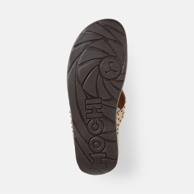 Mochi Women Gold Casual Slippers (SKU: 32-1730-15-36)