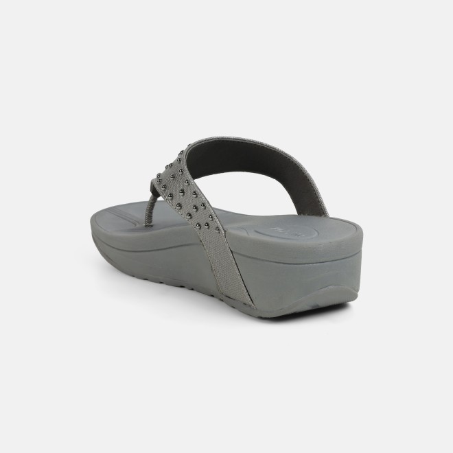 Mochi Women Gun-metal Casual Slippers (SKU: 32-1730-29-36)