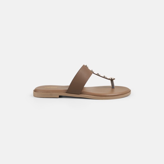 Mochi Women Beige Casual Slippers (SKU: 32-1739-20-36)