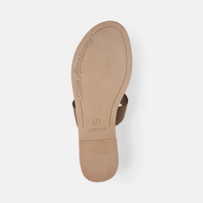 Mochi Women Beige Casual Slippers (SKU: 32-1739-20-36)