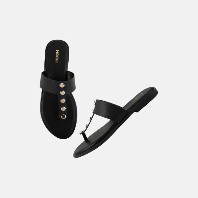 Mochi Women Black Casual Slippers (SKU: 32-1739-11-36)