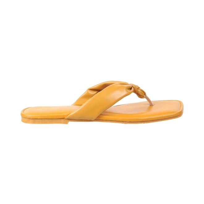Mochi Women Yellow Casual Slippers (SKU: 32-1762-33-37)