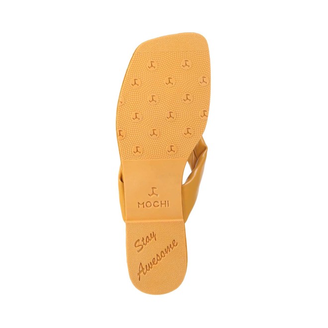 Mochi Women Yellow Casual Slippers (SKU: 32-1762-33-37)